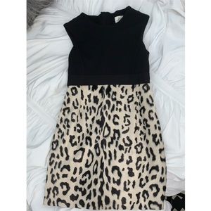 Girls’ Black/Cheetah Print Party Dress